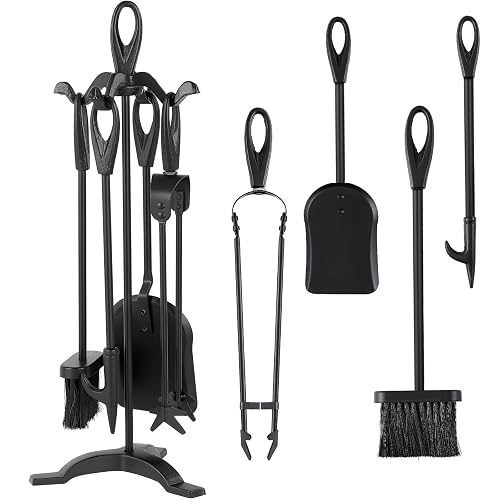 Amagabeli Garden Home Ensemble Serviteur Cheminée Noir 5 pièces Accessoire