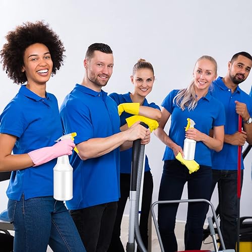 Miniatura 7 de Yaomiao 12 botellas de spray vacías de 16 onzas, botellas de spray de plástico a prueba de fugas, botella de chorro con boquilla amarilla ajustable,