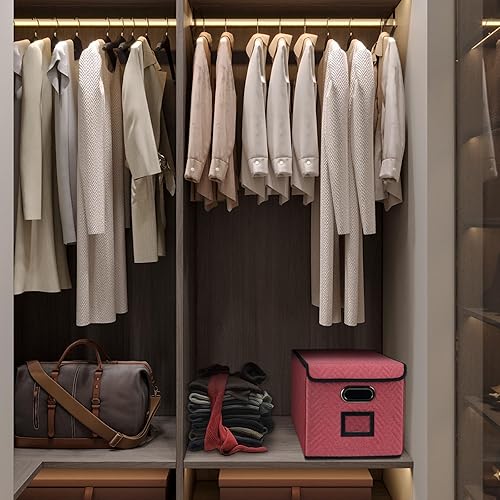 Miniatura 5 de Caja de archivos colgante mejorada con tapa, caja de almacenamiento rosa, organización y almacenamiento de oficina, cajas de documentos plegables