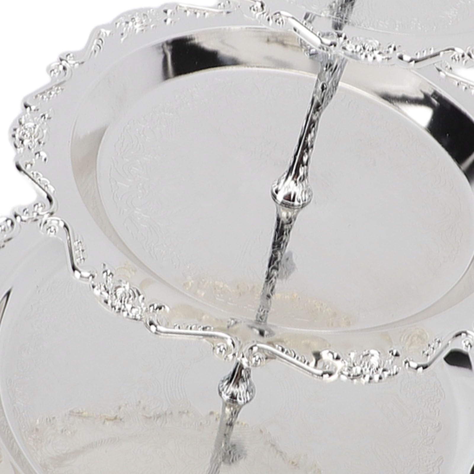 ZJchao Soporte para Tartas Europeo, Elegante Bandeja para Servir Platos de Postre de Metal de 3 Niveles para Banquetes de Bodas, con Construcción de Hierro Resistente