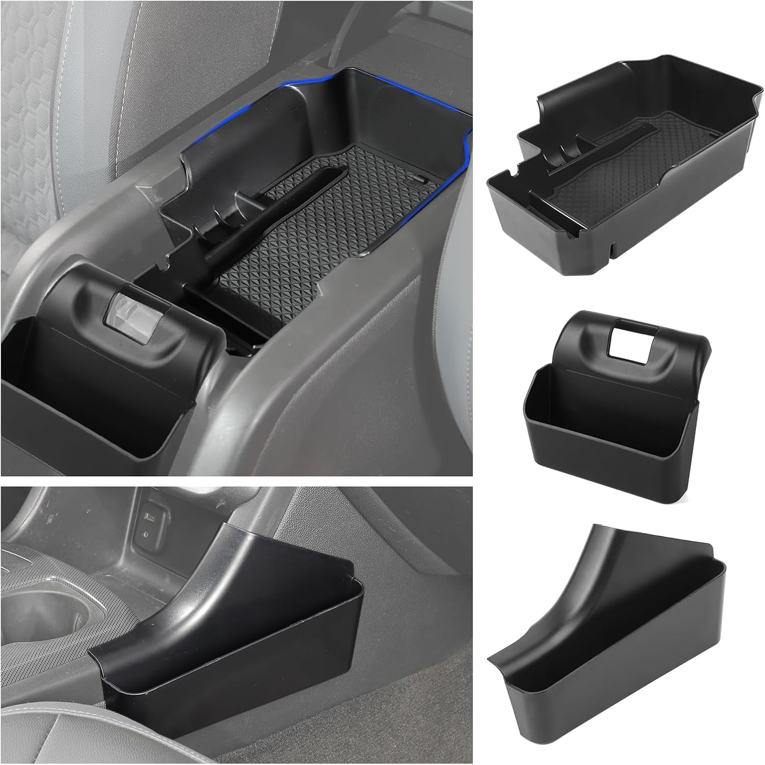 Linskip Center Console Storage Organizer Kit Compatible with Chevy Colorado & GMC Canyon 2014-2022 (Non-Wireless Charging Models), Armrest Tray + Hanging Storage Box + Gear Shift Side Pocket