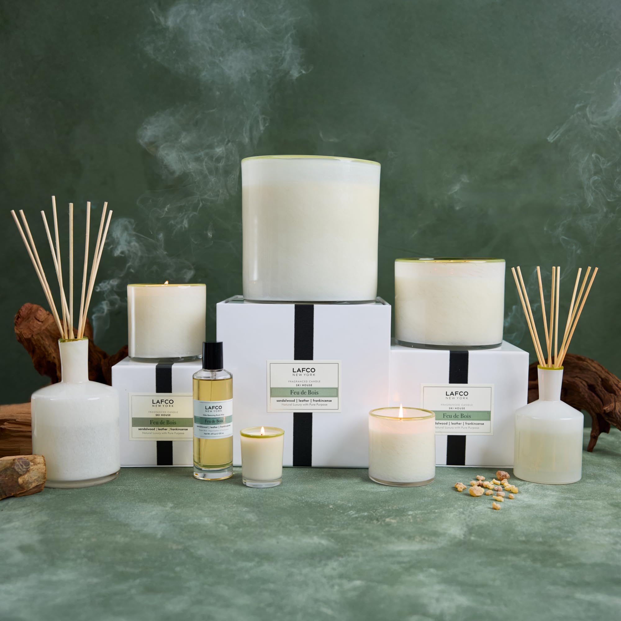 Amazon.com : LAFCO New York 3-Wick Candle, Feu de Bois - 30 oz