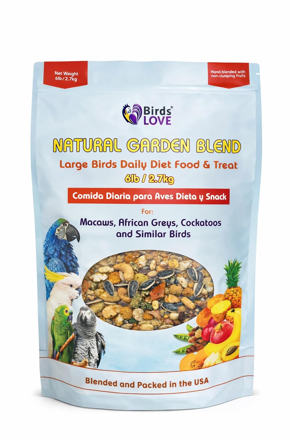 All Natural Garden Blend Bird Food for Parrots 6lb