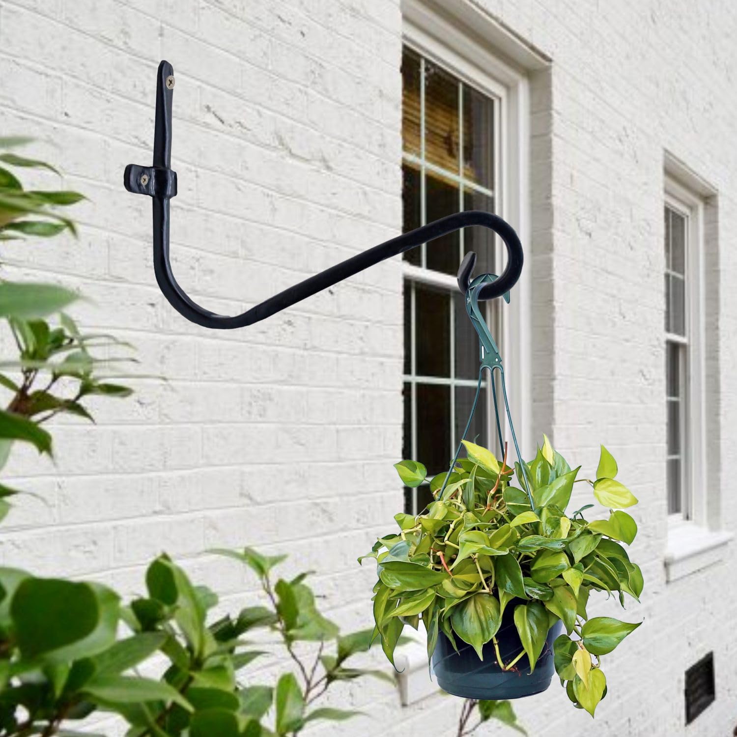 10 INCH Metal Wall Hook for Hanging Plants and Plant Stand, Lanterns, Wind Chimes, Bird Feeders, Ornaments String Lights (Set of 1 Pc, Black)-image-20