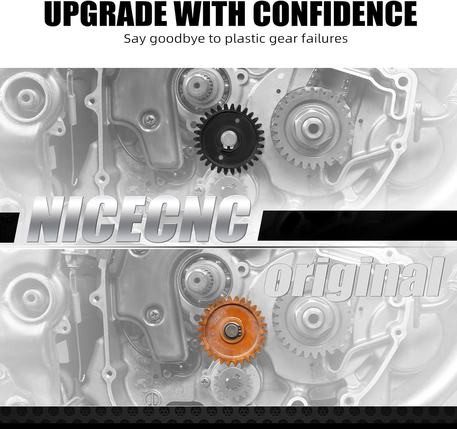 NICECNC Oil Pump Idler Gear Compatible with Suzuki DR650S 1996 1997 1998 1999 2000 2001-2024, DR650SE 1996-2015 2016 2017 2018 2019, 7075-T6 Aluminum Alloy