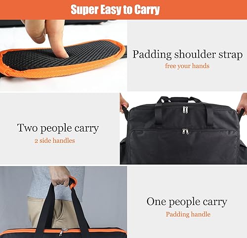 Miniatura 6 de WOMACO Bolsa de transporte de parrilla de 22 pulgadas para Blackstone con tapa de capucha, bolsa de transporte portátil resistente para viajes,