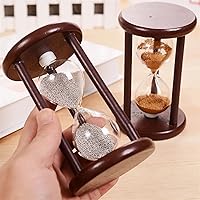 Vista 5 de Reloj de arena retro simple reloj de arena de madera para el hogar estudiante escritorio temporizador de arena decoración mesa restaurante