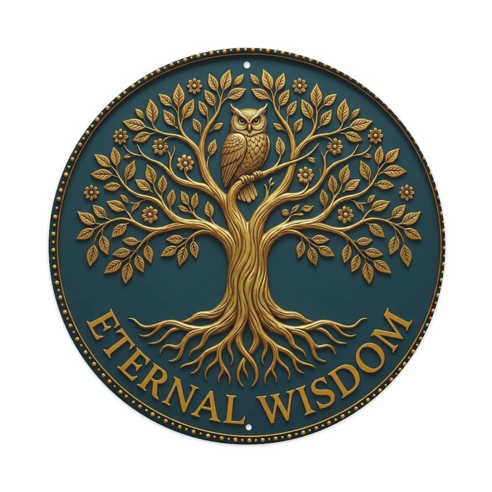 Vintage Eternal Wisdom Flower Zen Yoga Metal Tin Sign