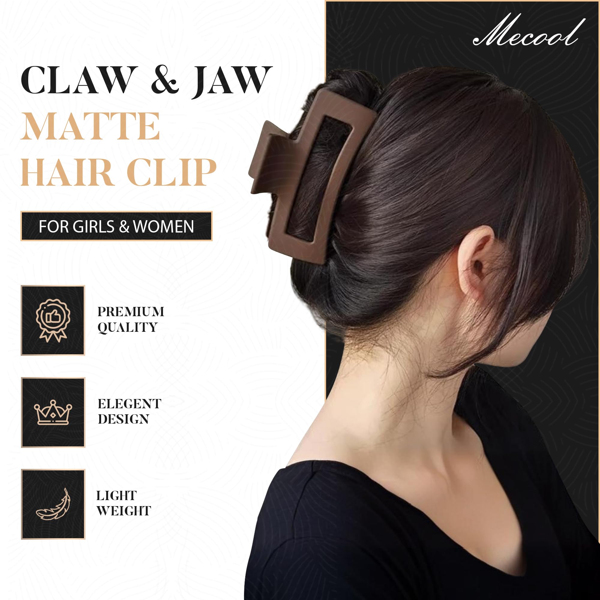 Mecool 8 Pcs Hair Claw Clips for Women Ponytail Holder Headwear Hair styling Accessories for Straight Curly, Wavy Hair - Image 2