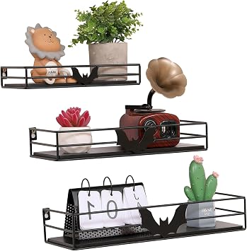 Floating Shelves Set of 3 Gothic Wall Mount Floating Shelf for Living Room