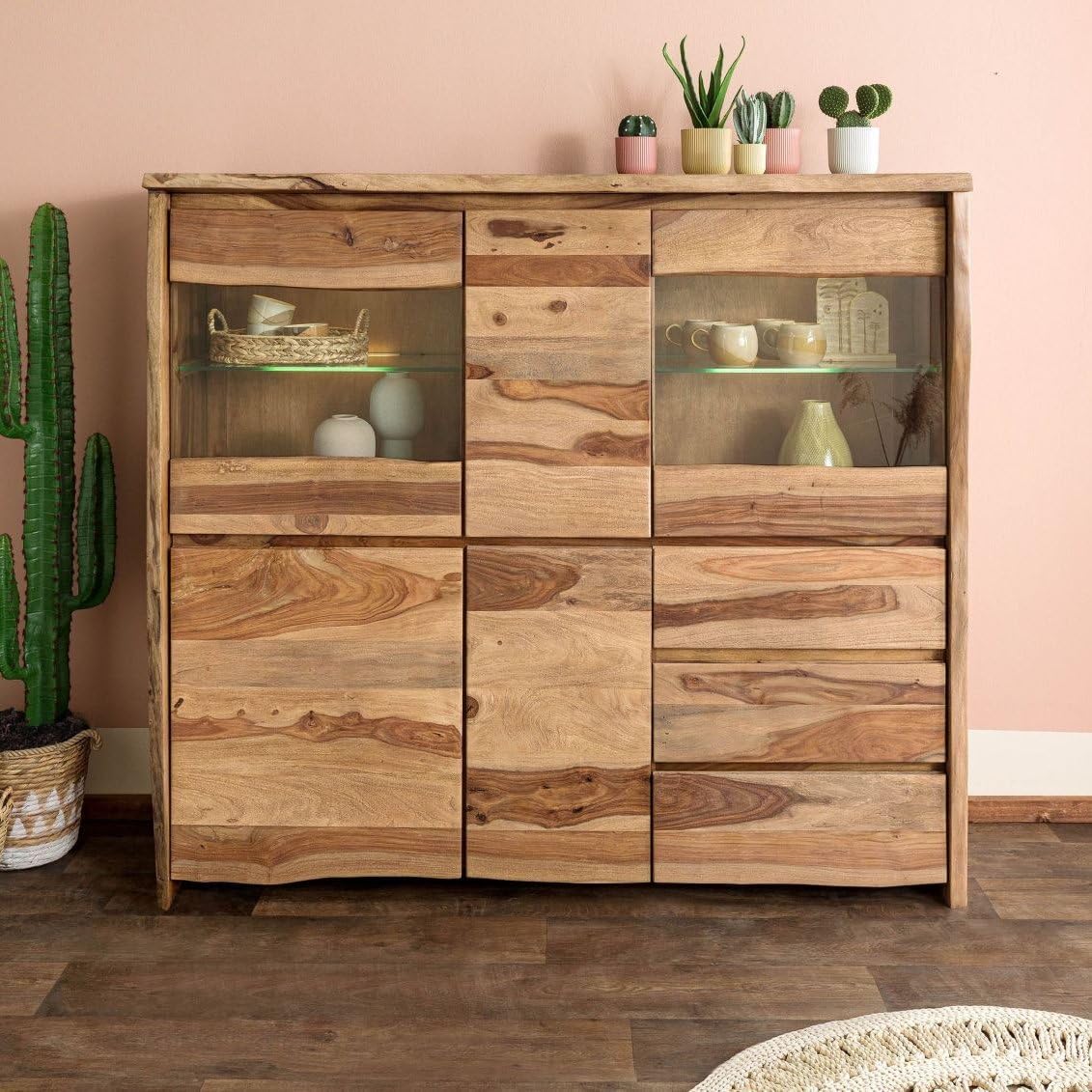 Furnliv Ranthambhor Sheesham Wood Display Cabinet