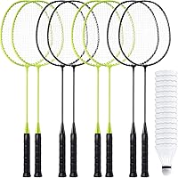 Vista 7 de woanger Juego de 8 raquetas de bádminton con 12 raquetas de bádminton para adultos y adolescentes, juego de bádminton para patio trasero, gimnasio