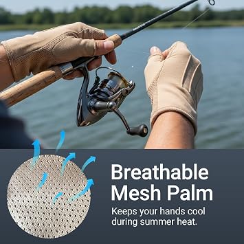 Mens Sunblock Fingerless Gloves Summer UV Protection Driving Cotton Gloves