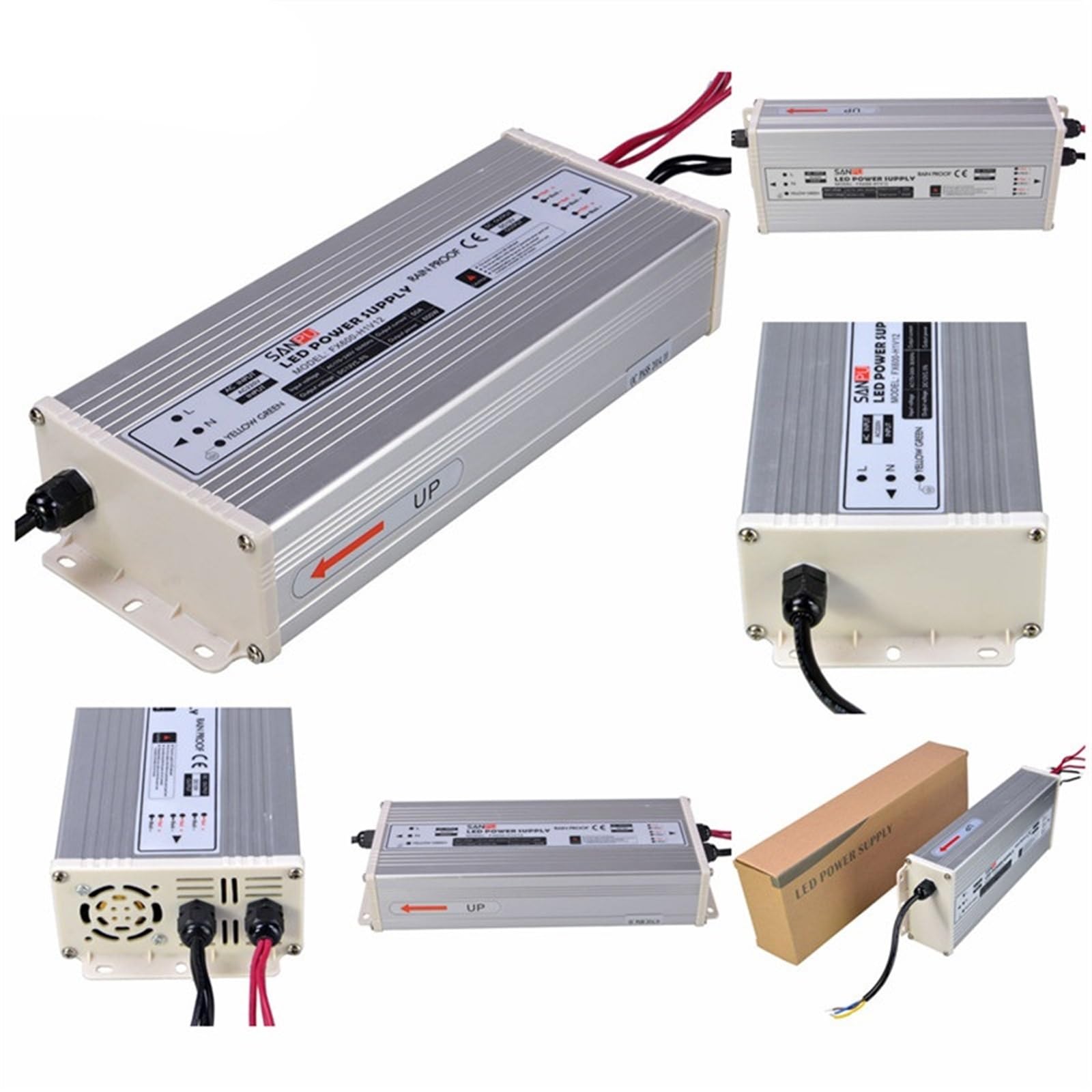 Fuentes de alimentación LED 600W 12V 50A Controladores de Interruptor 220V 230V AC DC Transformadores de luz Carga de contenedor Completo a Prueba de Lluvia