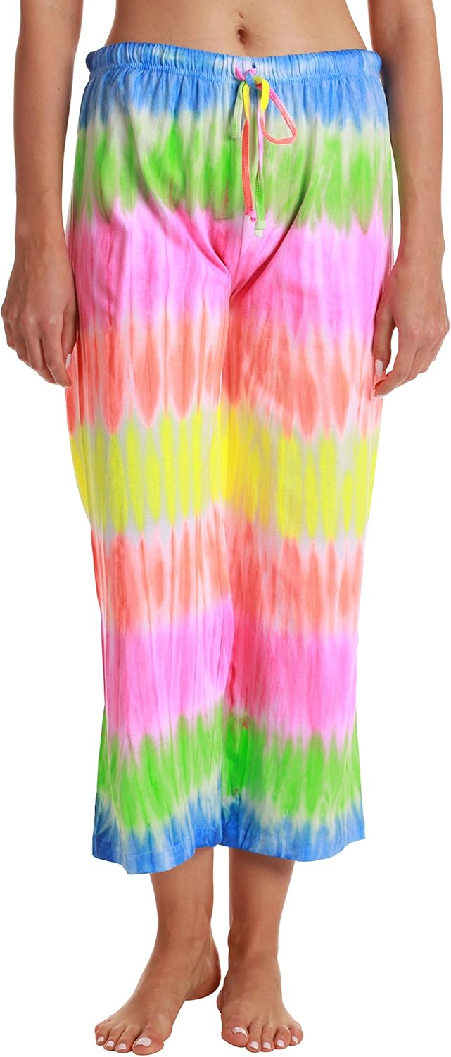 Just Love Women Tie Dye Pajama Capri Pants