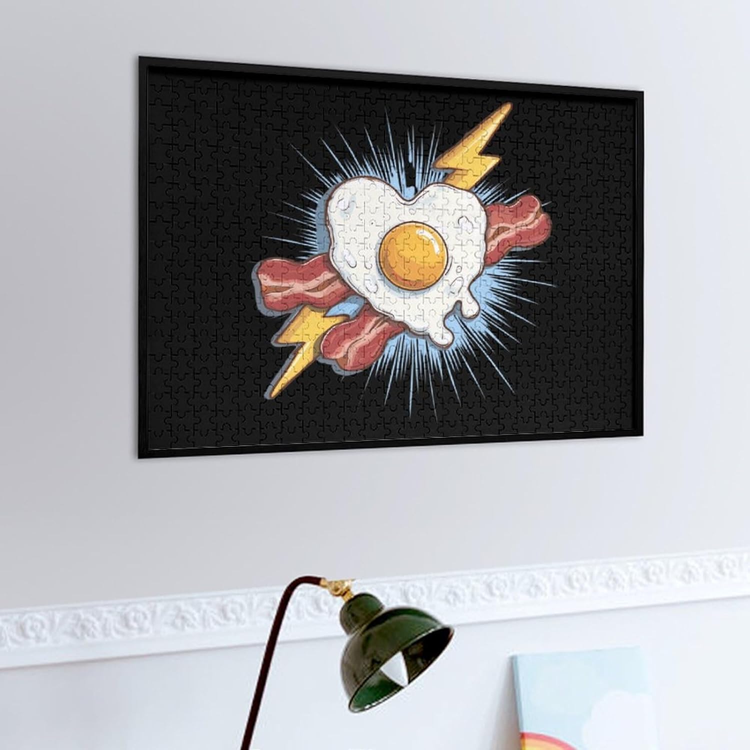 Bacon Thunder Fried Egg Puzzles for Adults 500 PCS Wooden Jigsaw Puzzle Wall Decor Christmas