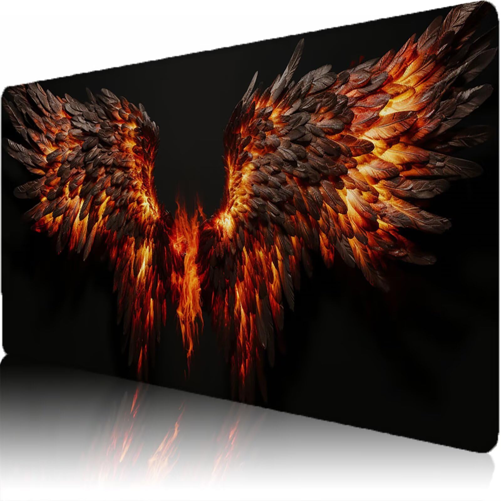 Sottomano Scrivania Grande 1200 x 600 x 3 mm Arancione Bruciato Tappetino Tastiera Computer con Base Antiscivolo e Bordi Cuciti, Protezione Impermeabile, per Lavoro/Casa/PC Gamer, Regali (Ala) L-x6960