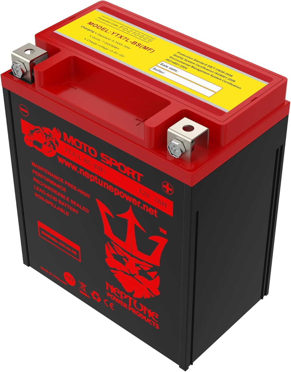 Neptune Power YTX7L-BS High Performance Replacement AMG Battery for Honda NX125 88-90