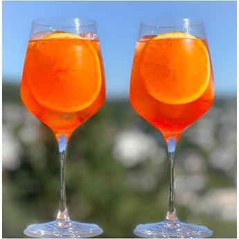 Topkapi Aperol Spray Glasses Set Dawn XL 6 Cocktail Goblets  360 ml