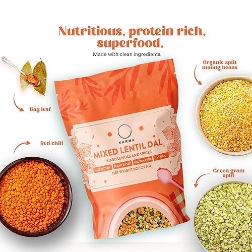 Miniatura 6 de Karma Mezcla de lentejas Dal  Mezcla orgánica de arroz y lentejas con especias para cocinar fácilmente, comida saludable india reconfortante  0.53