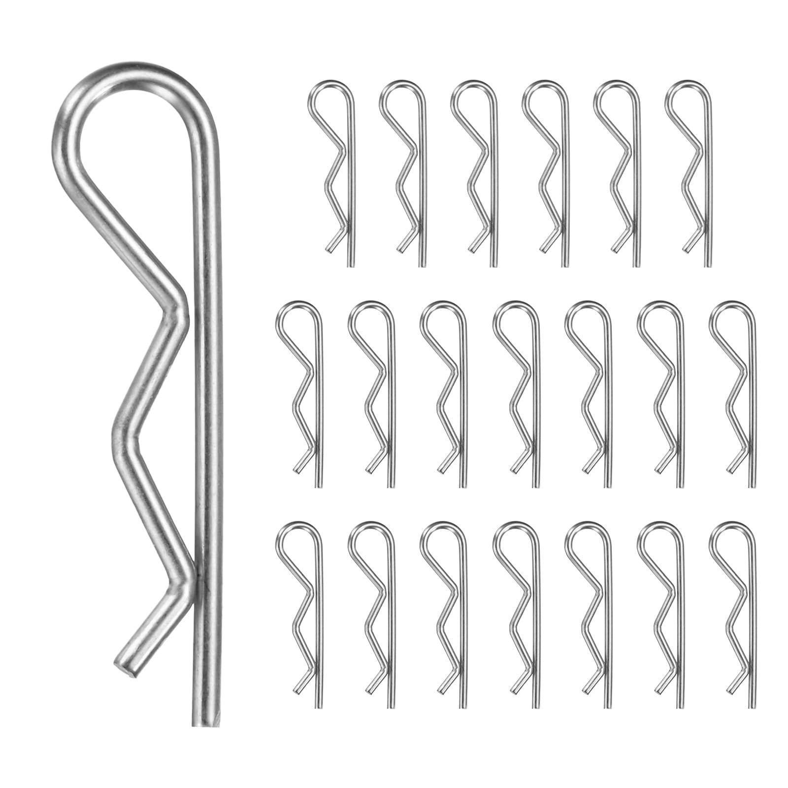 M METERXITY 20-Pack R-Shaped Cotter Pin, M2x40mm Stainless Steel Hairpin Hardware Spring R Clips for Trailer Locking/Trucks/Trucks Lock System, Heavy Retainer Pins