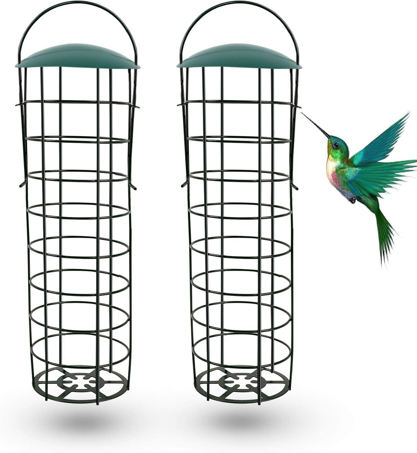 Lot De 4 Mangeoires à Oiseaux En Métal Pour Boules De Graisse - Pour Jardin, Cour, Balcon - Avec Crochets
