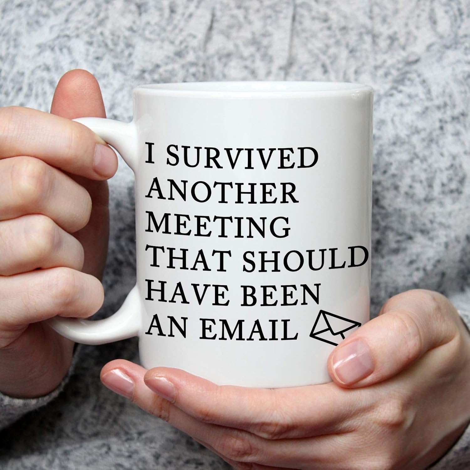 Toshiy Email Mug - Survived Another Meeting That Should Have Been an Email - Funny Office Mug - White Elephant Gift for Boss or Coworkers - 11 Oz - Image 2