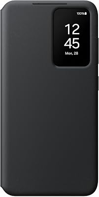 Samsung Smart View Wallet Case custodia a portafoglio con finestra di visione notifiche per Galaxy S24, Black