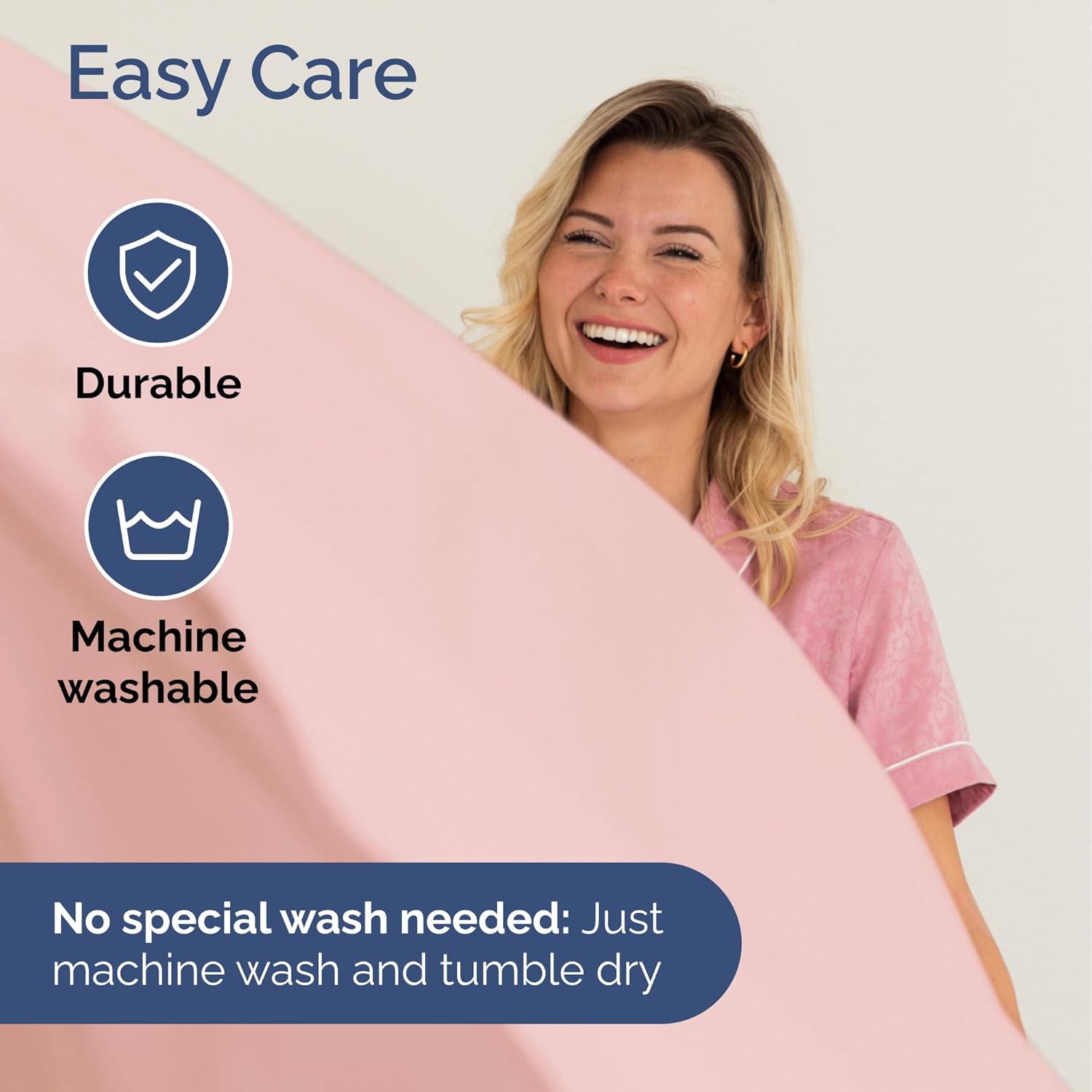 4pc Baby Pink Sheet Set with Duvet (King Size) Bundle - Bed Set Includes Fitted Sheet, Flat Sheet, Duvet Cover & Pillow Cases/Shams - Hotel Luxury Bedding - Easy-Fit - Breathable & Cooling Duvet Set