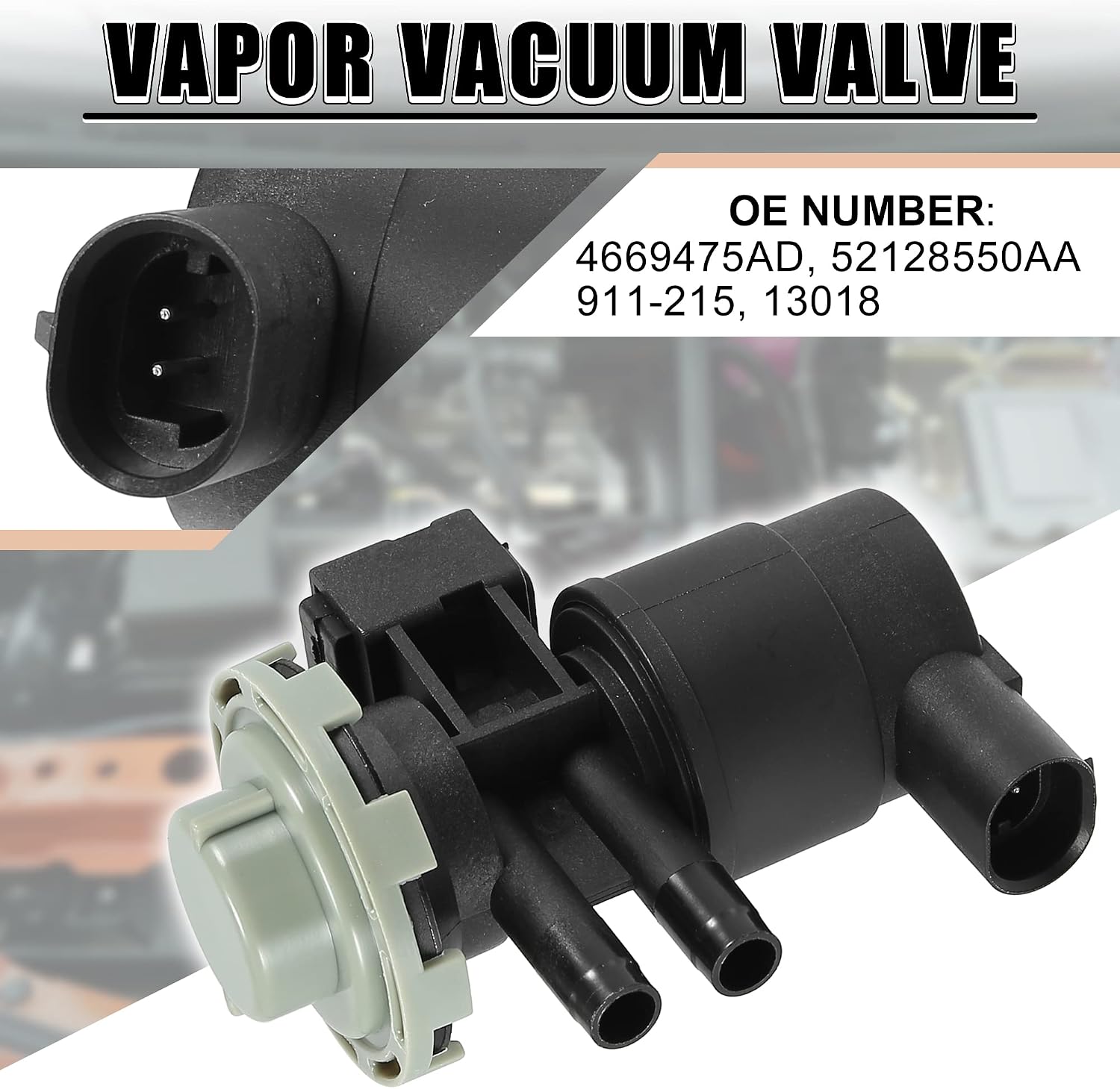 X AUTOHAUX Vapor Canister Vacuum Solenoid Purge Intake Manifold Valve for Jeep Grand Cherokee 2002 2003 2004 for Jeep Liberty 2002 2003 52128550AA