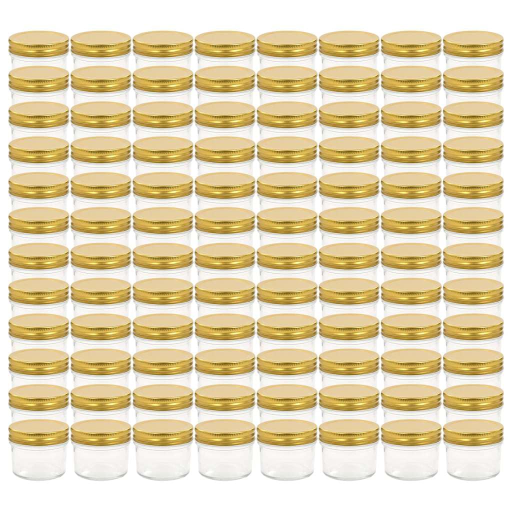 Einmachgläser mit goldenem Deckel, 96 Stk. 110 ml Gläser