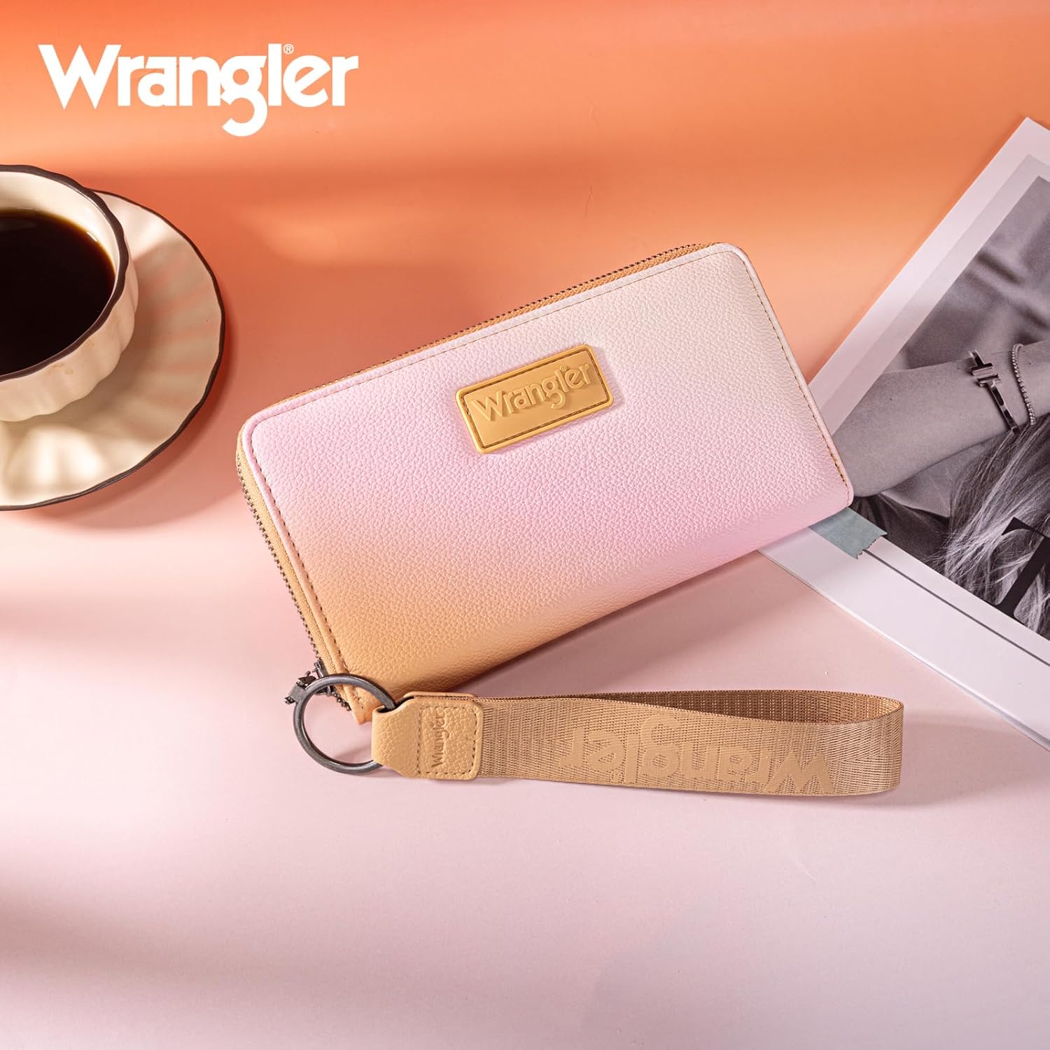 Montana West X Wrangler Wristlet Wallets for Women Gradient Color Bifold Wallet Large Capacity RFID Blocking Clutch Wallets with ID Window - Image 6