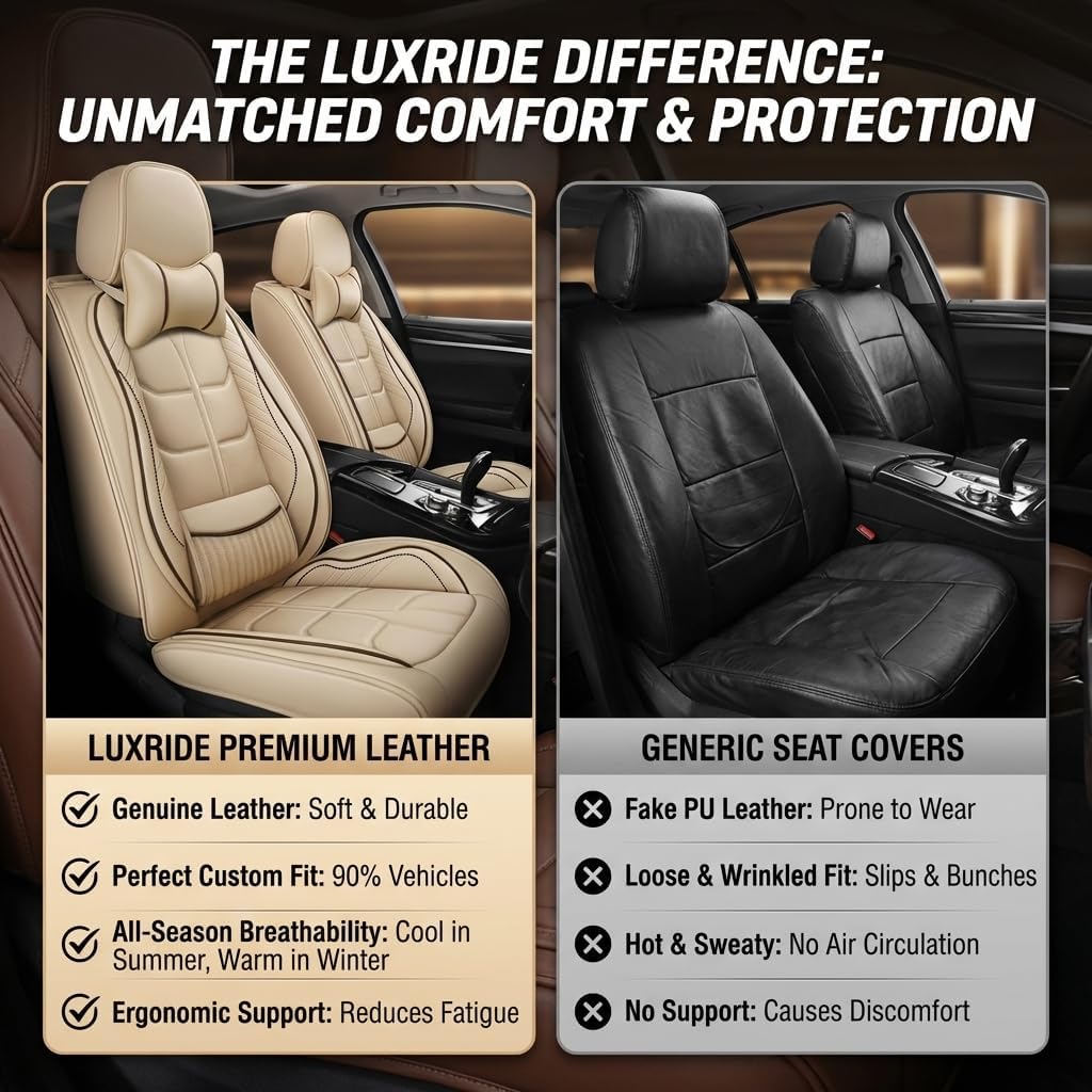 URINOVET for Toyota Yaris iA 2017、2018 Car Seat Cover, 5-Seater Front Rear Seat Cover, Waterproof and Wear Resistant Leather Seat Covers(Full Set,Coffee)