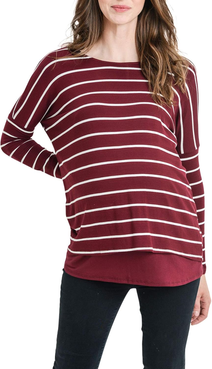 HELLO MIZ Women's Maternity Nursing Tunic Top