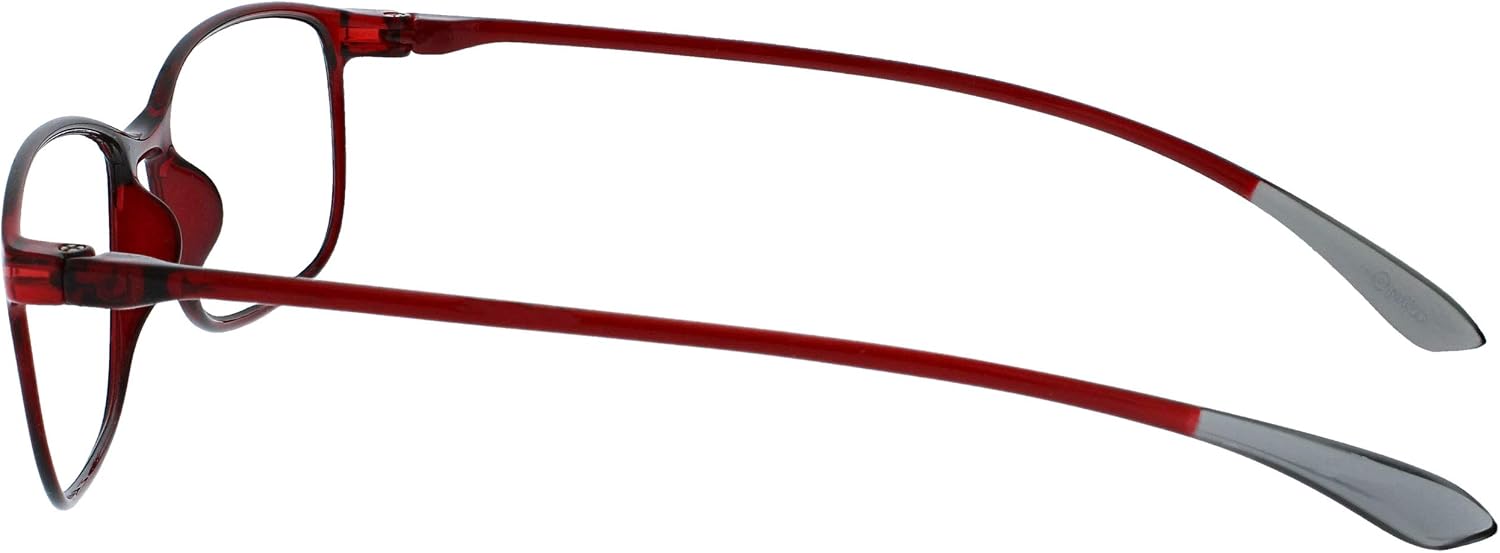OPULIZE Ice Reading Glasses Ultra Lightweight Frame Scratch Resistant Crystal Red Grey Tip Mens Womens R61-Z +3.00 - Image 4