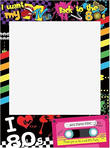 Marco de cabina de fotos I Love 80, accesorios para cabina de fotos no precortados para un fácil montaje por uno mismo, 23 x 17 pulgadas