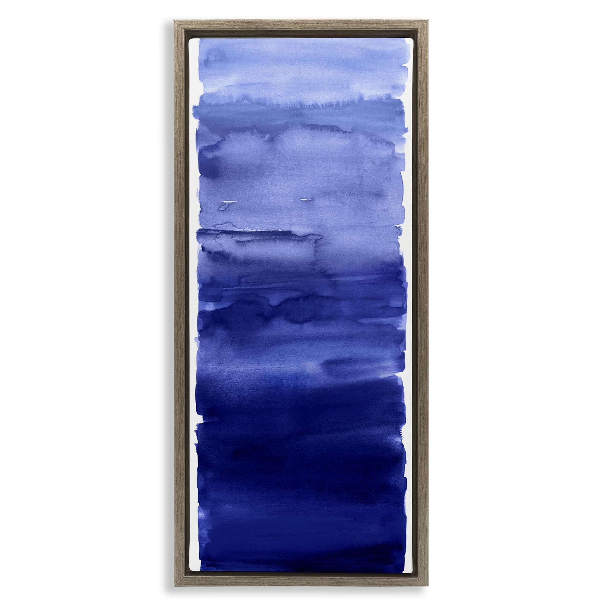 Stupell Industries 'Indigo Blend Gradient', Floating Frame Canvas Art, Brown, 11 x 25 Inches, Easy to Hang and Sturdy, Made in USA, by Allie Corbin