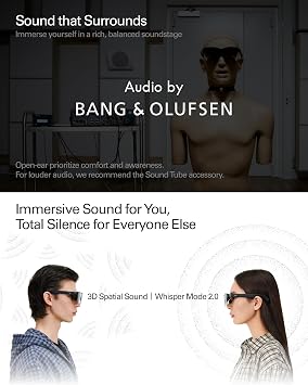 RayNeo Air 4 Pro AR/XR Glasses, HDR10 Display, Vision 4000 Chip, 201 Virtual Cinema, Audio by Bang & Olufsen, 3D Movies & Gaming Smart Glasses for iPhone 17,16,15/Android/Mac/Steam Deck/PS4/5