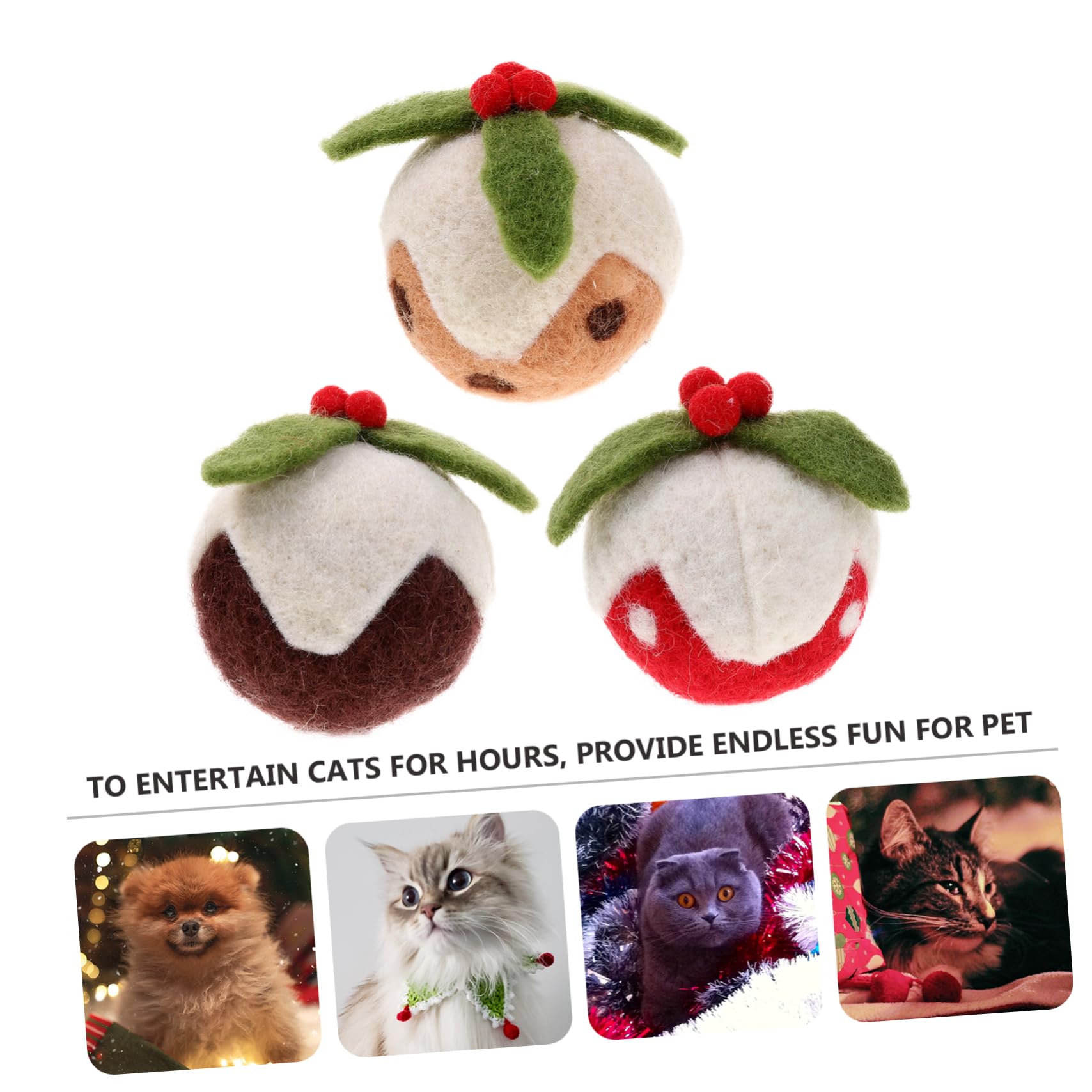 INOOMP 9stücke Katzen Spielzeug Weihnachten Lustige Kratzbälle Aus Wolle Interaktive Spielzeuge Für Katzen Und Kätzchen Haustiere