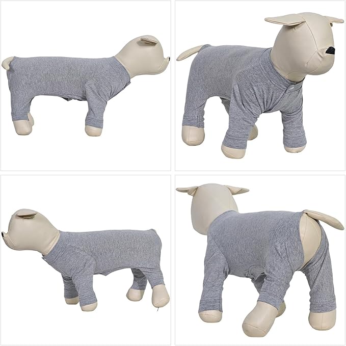 Lovelonglong Pijama Ligero de Algodón para Perro M Gris miniatura 4