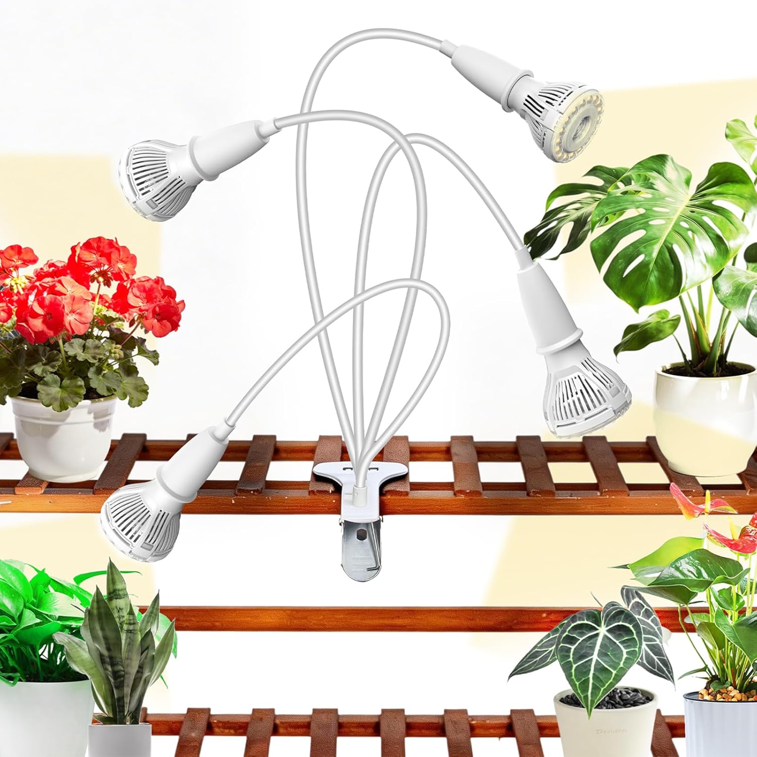 Grow Lights for Indoor Plants, LED 40 W Full Spectrum Bulb Replaceable Plant Light, 600 W Equivalent Clip on Grow Light with Optical Lens for Indoor Growing, Lifetime Free Bulb Replacement