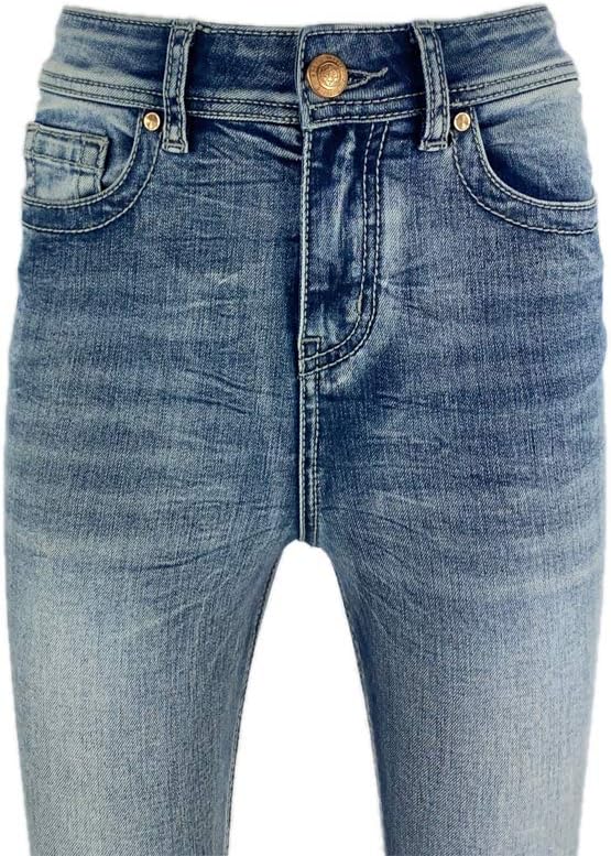 Women's High Rise Stretch Embroidered Sequins Slim Skinny Denim Jeans Tenths Pants