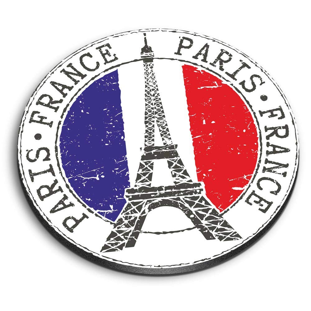 Destination Vinyl Ltd Multicolor 1 X Round Mdf Magnet - Paris Eiffel Tower France Travel 9271