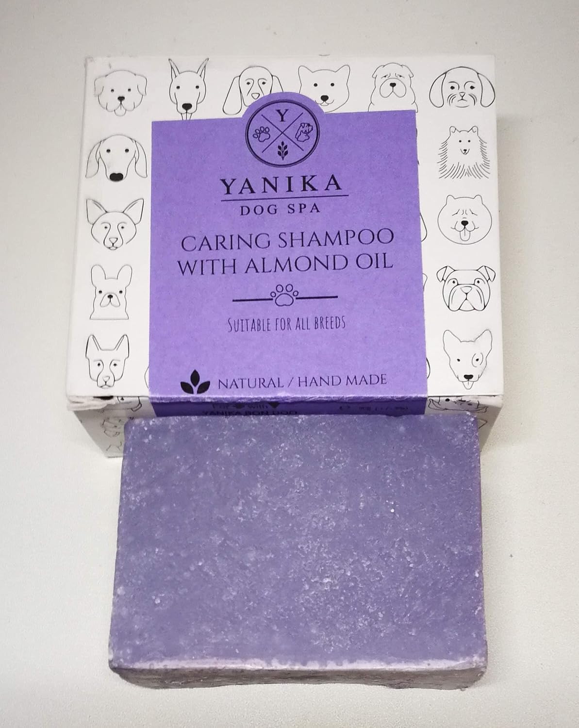 Yanika, dog skincare, shampoo bar with almond oil, shiny, hydrating, cruelly free, natural & handmade, long-lasting, calming - Image 3