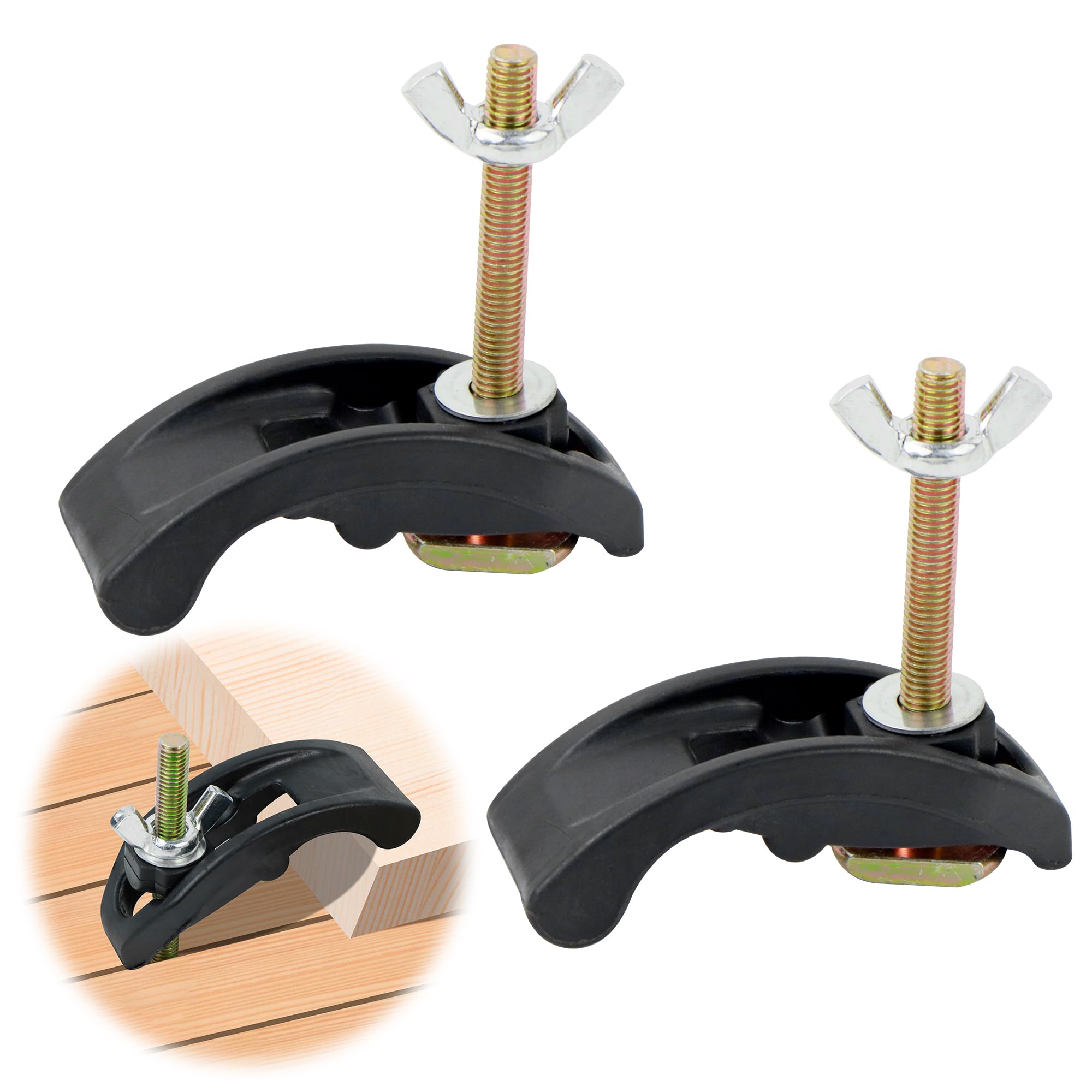 T Track Morsetto, 2 Pezzi M8 Morsetti T-Track per Legno, T-Track Hold Down Clamp Per la lavorazione del Legno Piastre di Fissaggio Stabile e Flessibile Morsetto di Fissaggio per T-Slot Utensili
