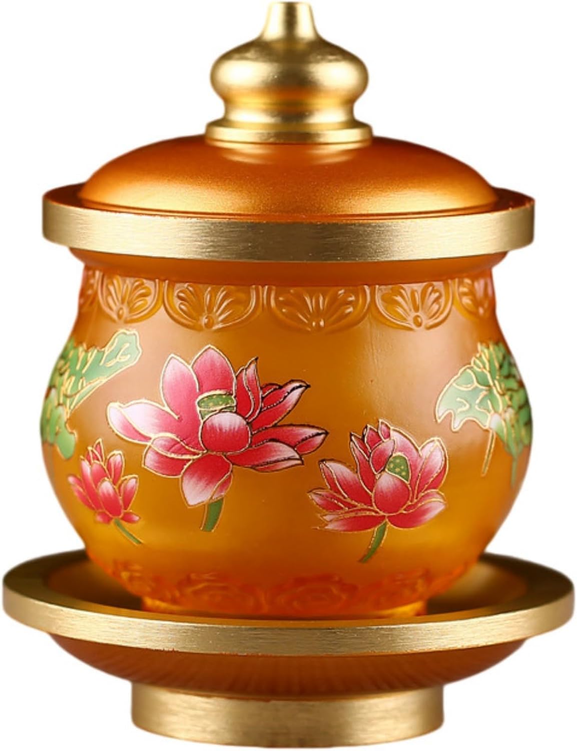 琉璃供水杯家用菩萨供佛杯佛前观音莲 Feng Shui Home Office Shop Decorations