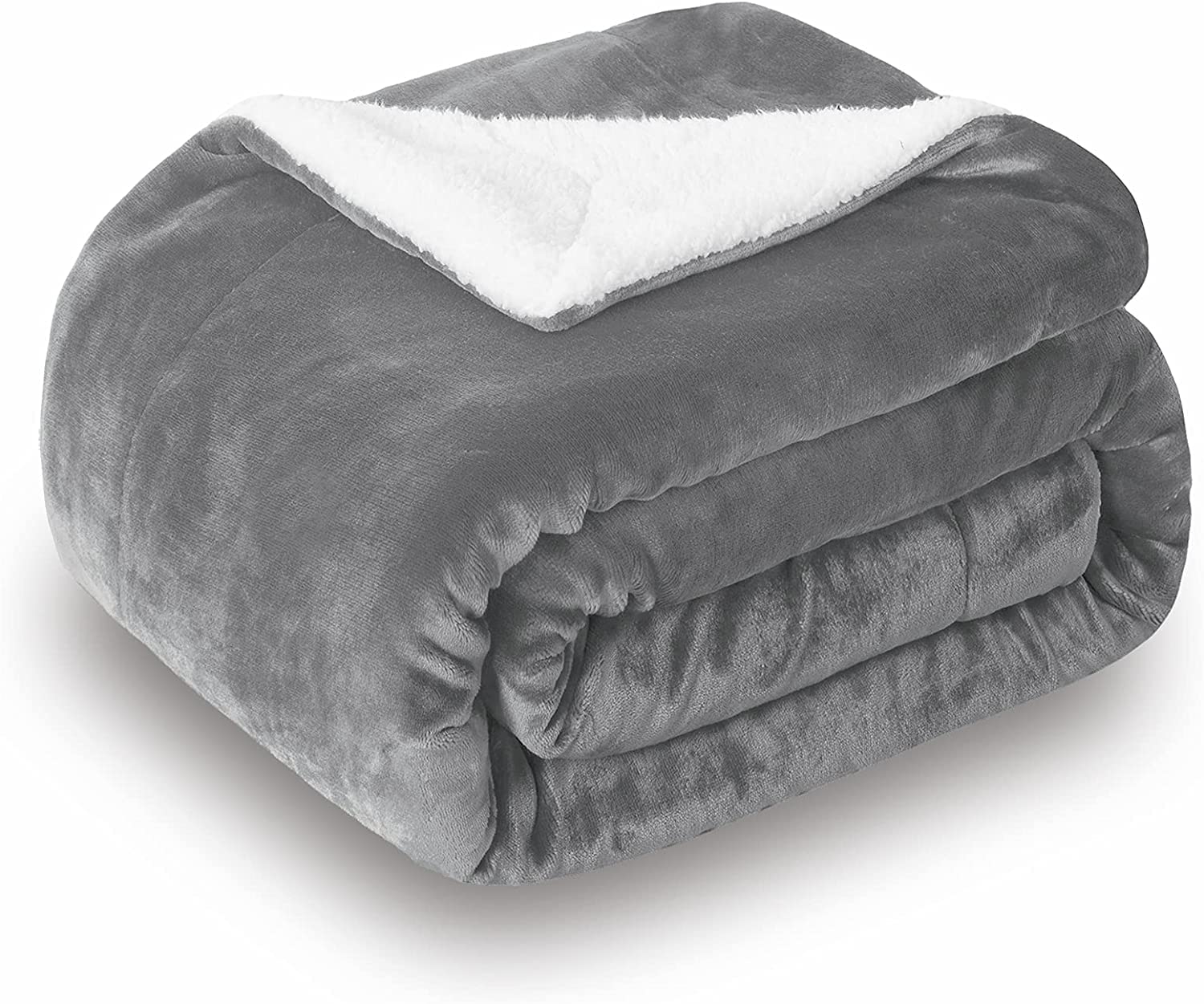 BSB HOME Heavy Winter Sherpa Blankets, Soft Fluffy Flannel Plush Blanket King Size, Fuzzy Cozy Grey Cuddle Blankets for Couch Bed Sofa Adults (90" X 100", Color-Grey), 300 TC (B0BQL75GF8) Amazon Price History, Amazon Price Tracker