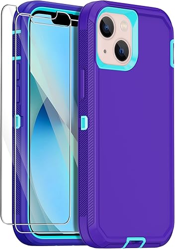 Miniatura 8 de Annymall Funda para iPhone 13 Mini con 2 protectores de pantalla, protección contra caídas a prueba de golpes, cuerpo completo, resistente, 3 capas,