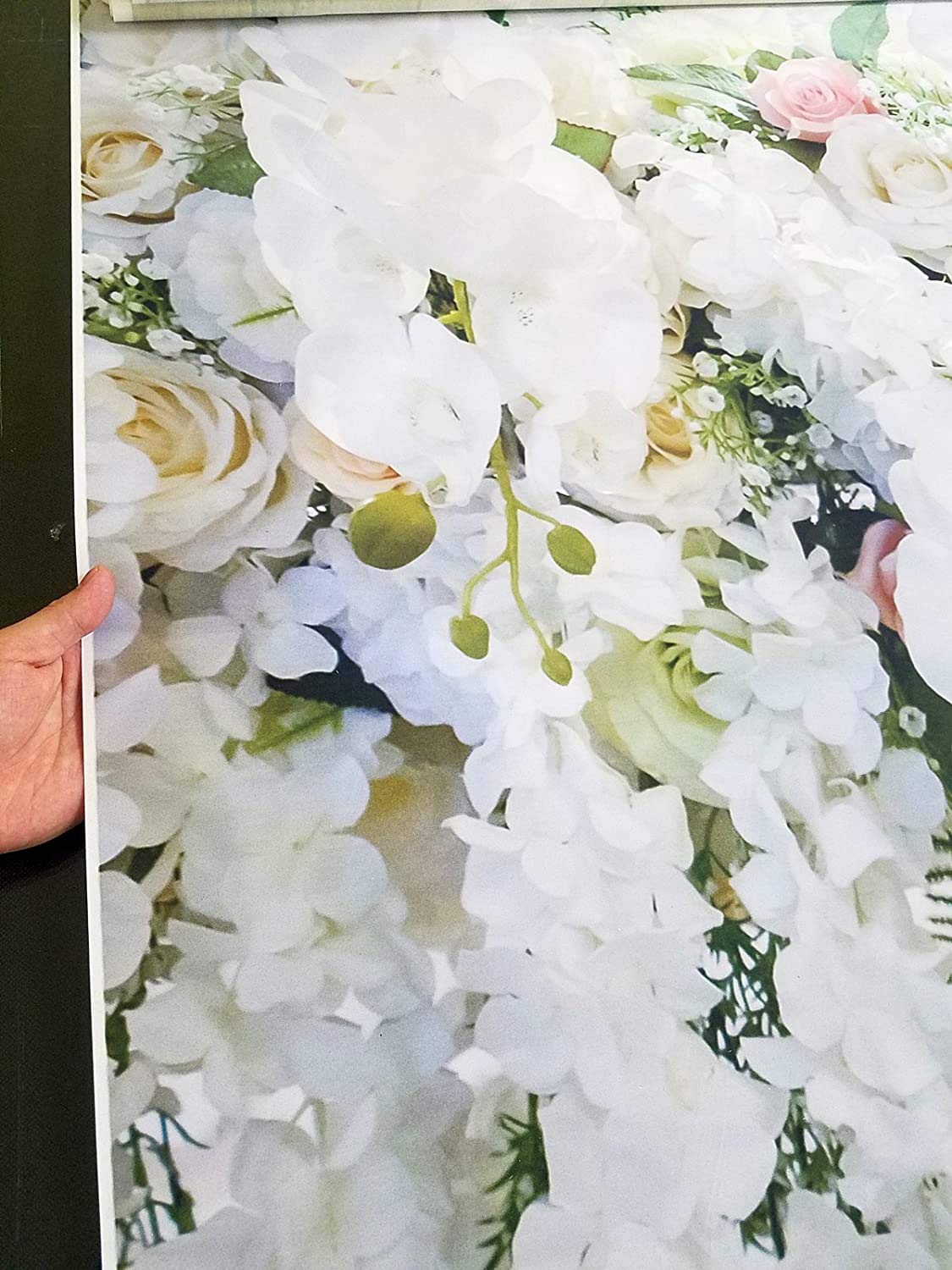 BUTEN Fondale Fotografico A Parete Con Fiori 2,1x1,5 M - Sfondo In Tessuto Vinile Per Matrimoni, Battesimi, Feste, Neonati