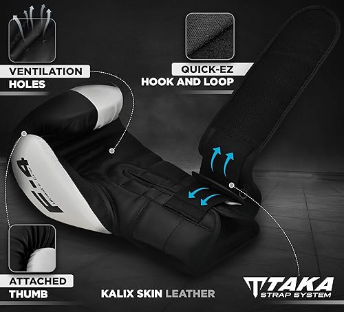 Miniatura 16 de Guantes de boxeo RDX, guantes de entrenamiento de cuero Maya para Muay Thai, kickboxing, sparring, saco de boxeo, guantes de kickboxing,